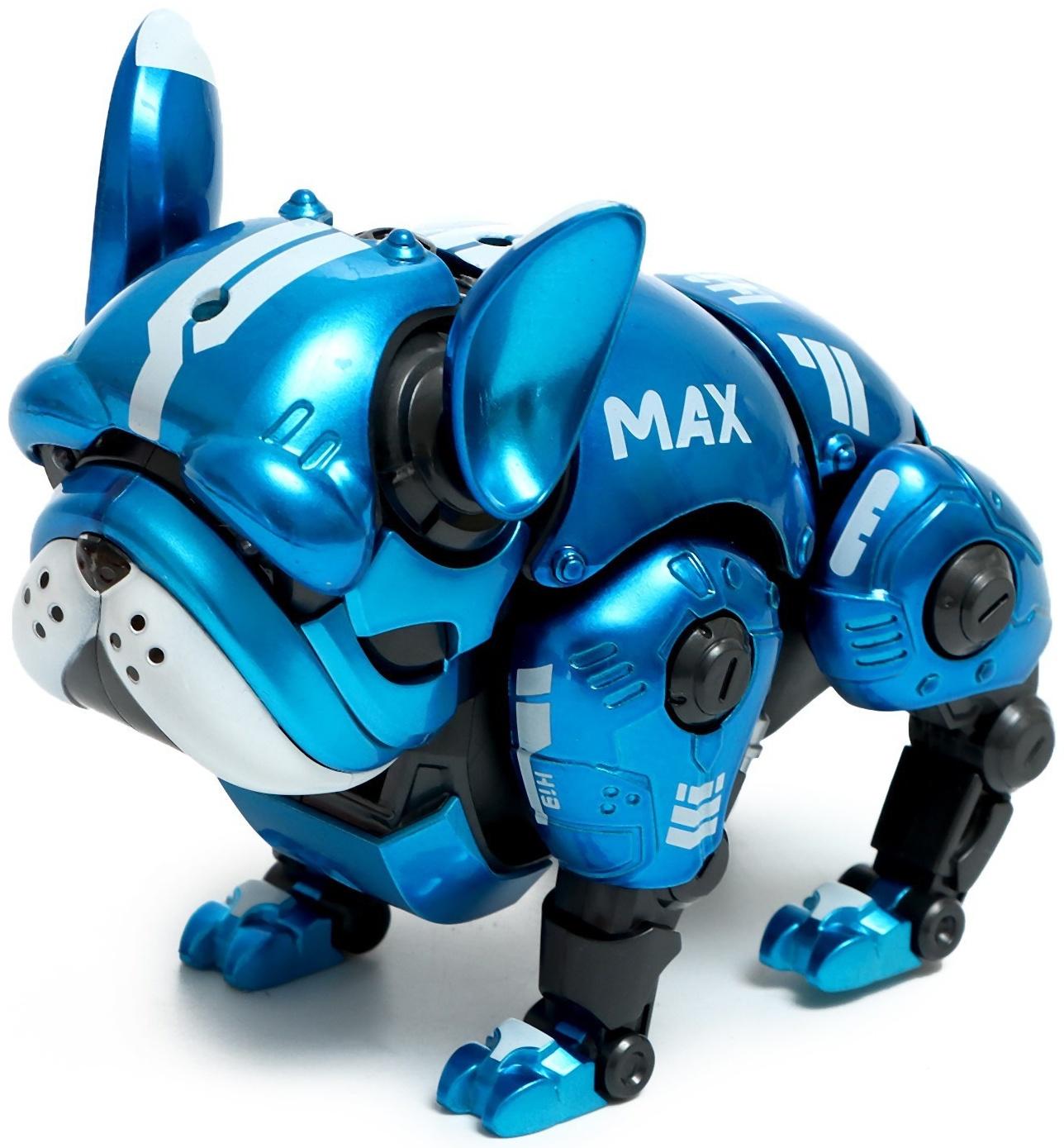 Робот-собака «Макс», световые, звуковые эффекты, металлический, цвет синий