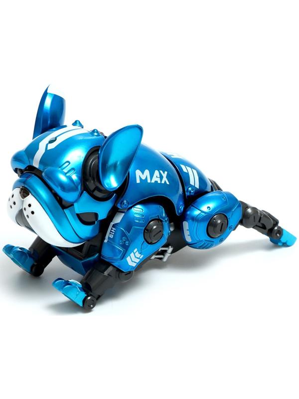 Робот-собака «Макс», световые, звуковые эффекты, металлический, цвет синий