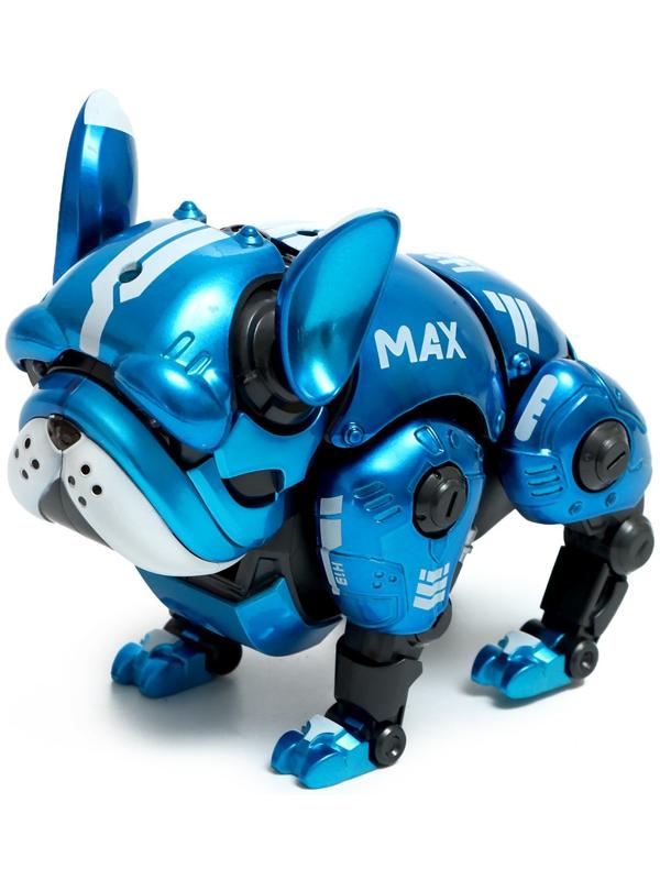 Робот-собака «Макс», световые, звуковые эффекты, металлический, цвет синий
