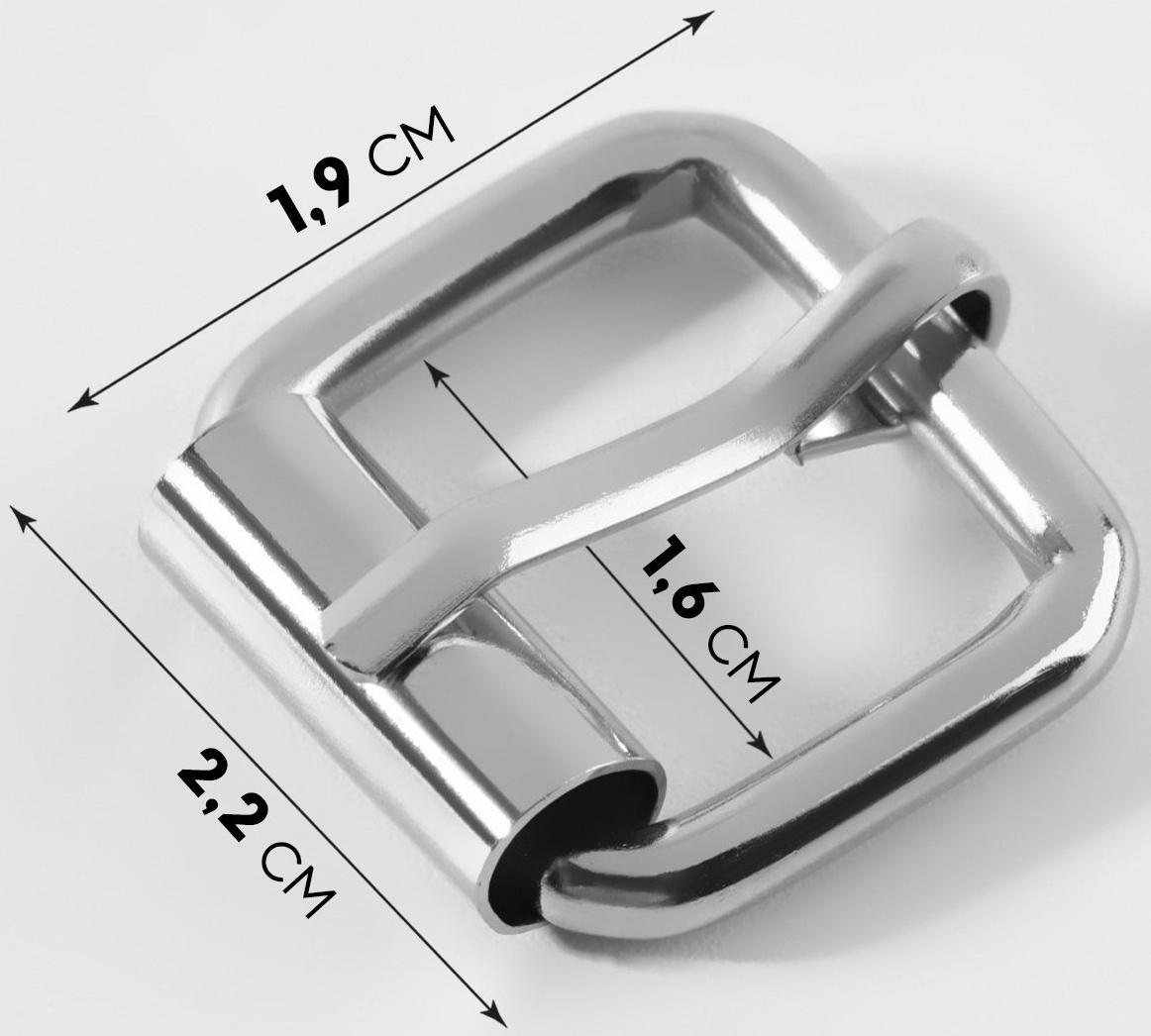 Пряжка, 1,9 × 2,2 см, 16 мм, 10 шт, цвет серебряный