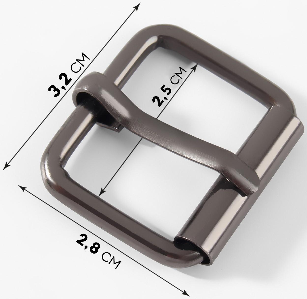 Пряжка для ремня, 3,2 × 2,8 см, 25 мм, 5 шт, эконом, цвет чёрный никель