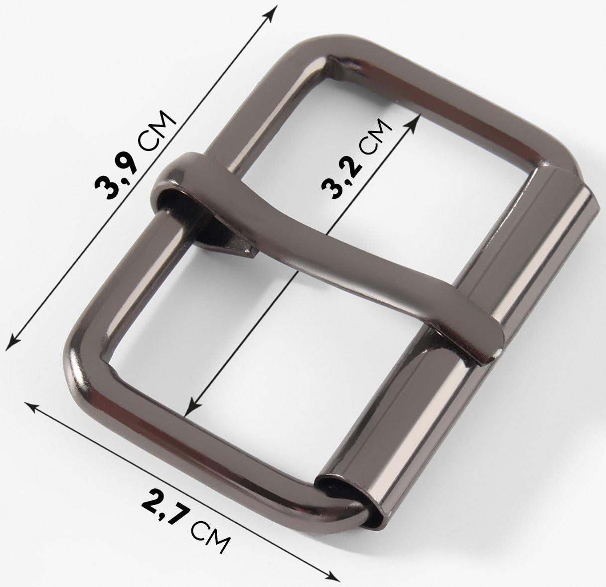 Пряжка для ремня, 3,9 × 2,7 см, 32 мм, 5 шт, эконом, цвет чёрный никель