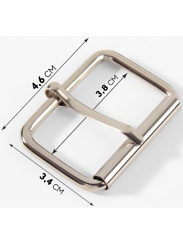 Пряжка для ремня, 4,6 × 3,4 см, 38 мм, 5 шт, цвет серебряный