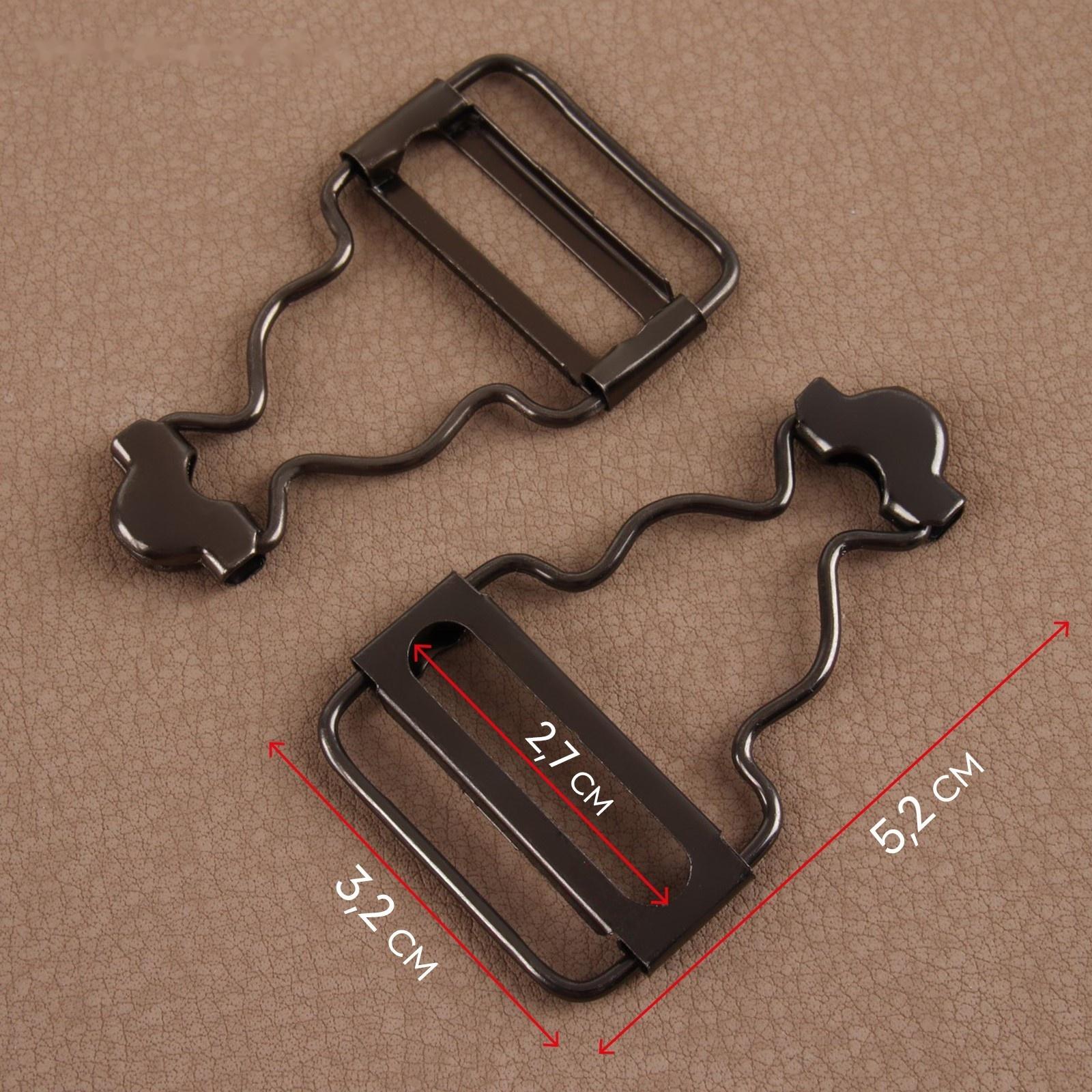 Застёжка для комбинезона, 25 мм, 10 шт, цвет чёрный никель