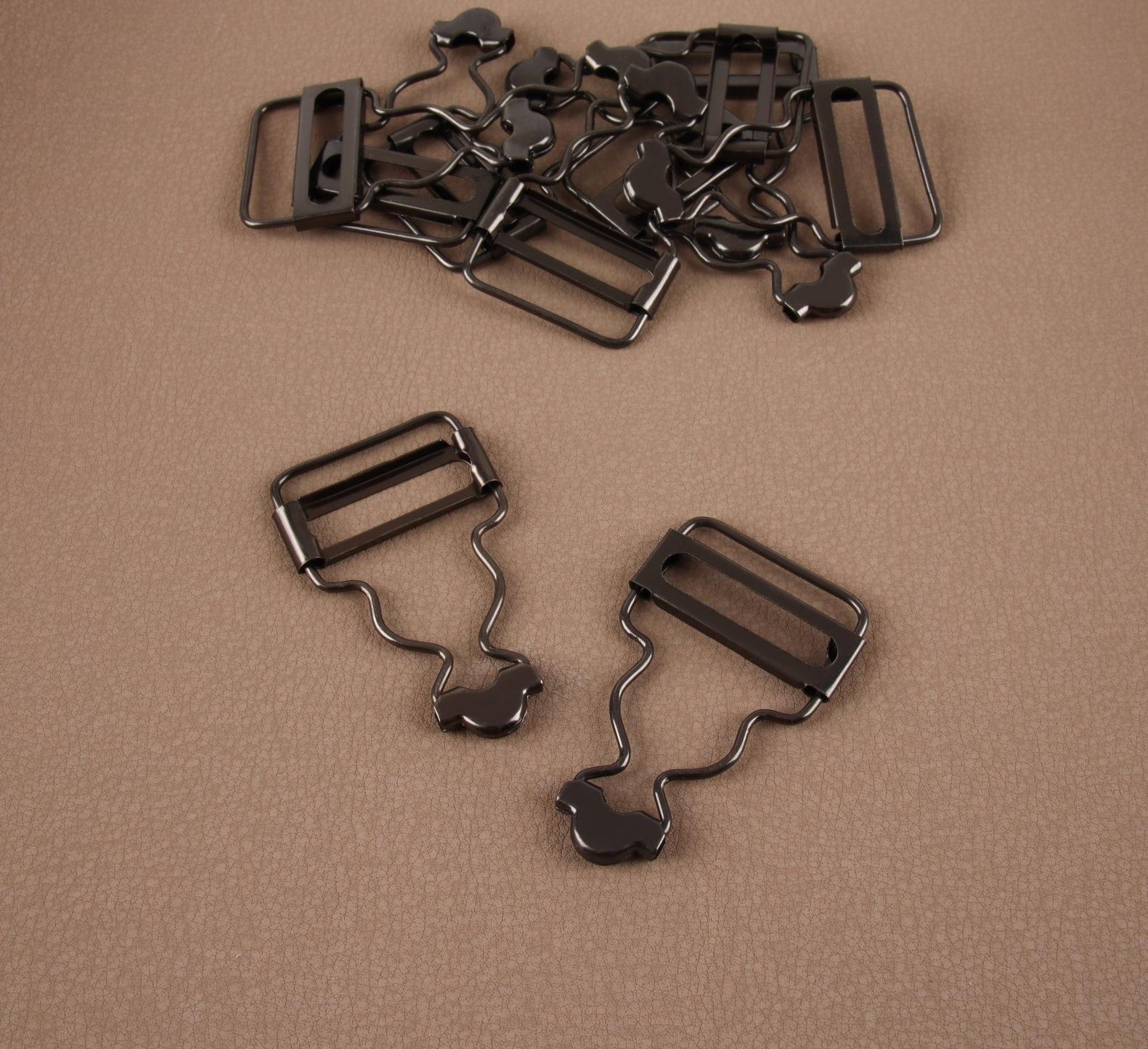 Застёжка для комбинезона, 25 мм, 10 шт, цвет чёрный никель