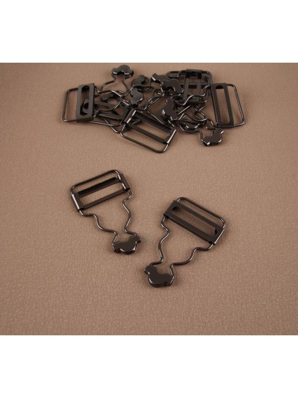 Застёжка для комбинезона, 25 мм, 10 шт, цвет чёрный никель