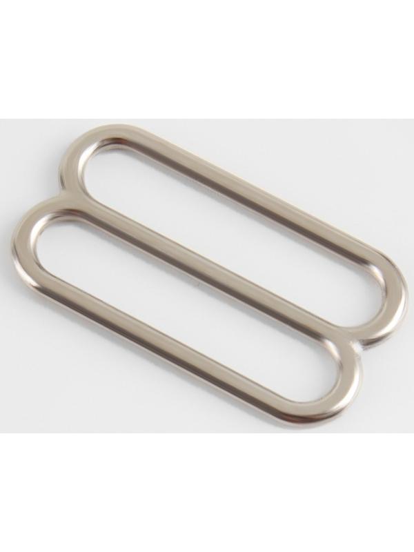 Регулятор для бретелей, металлический, 20 мм, цвет серебряный