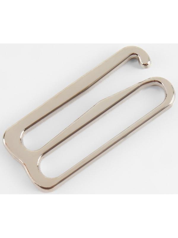 Крючок для бретелей, металлический, 20 мм, цвет серебряный