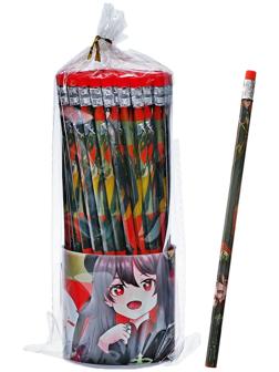 Карандаш чернографиный НВ с ластиком Аниме