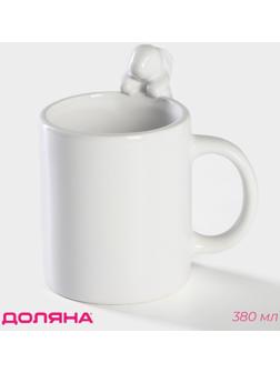 Кружка Доляна «Зайка», 380 мл, цвет белый