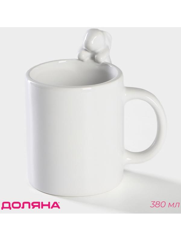 Кружка Доляна «Зайка», 380 мл, цвет белый