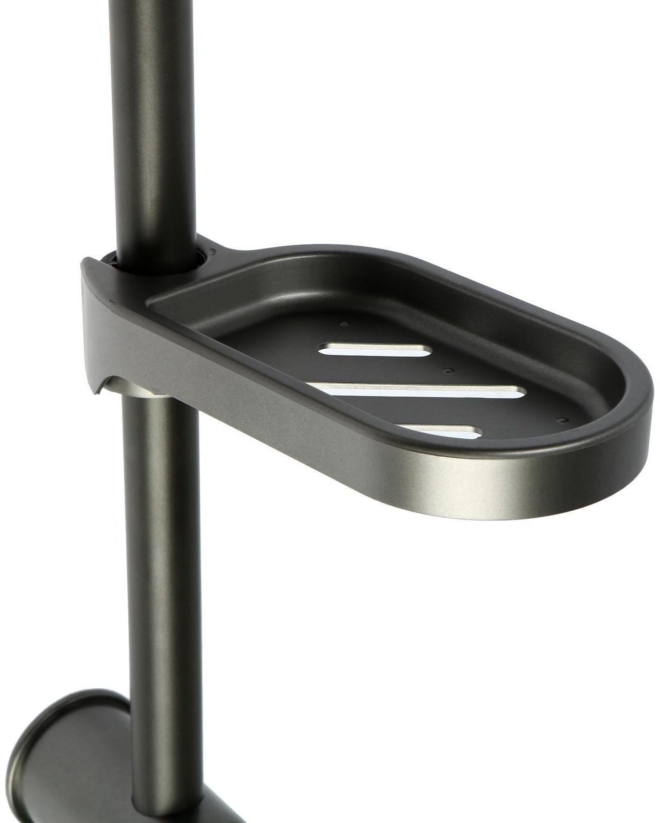 Душевая система ZEIN Z1013, тропическая и ручная лейка 5 режимов, 2 шланга, мыльница, графит