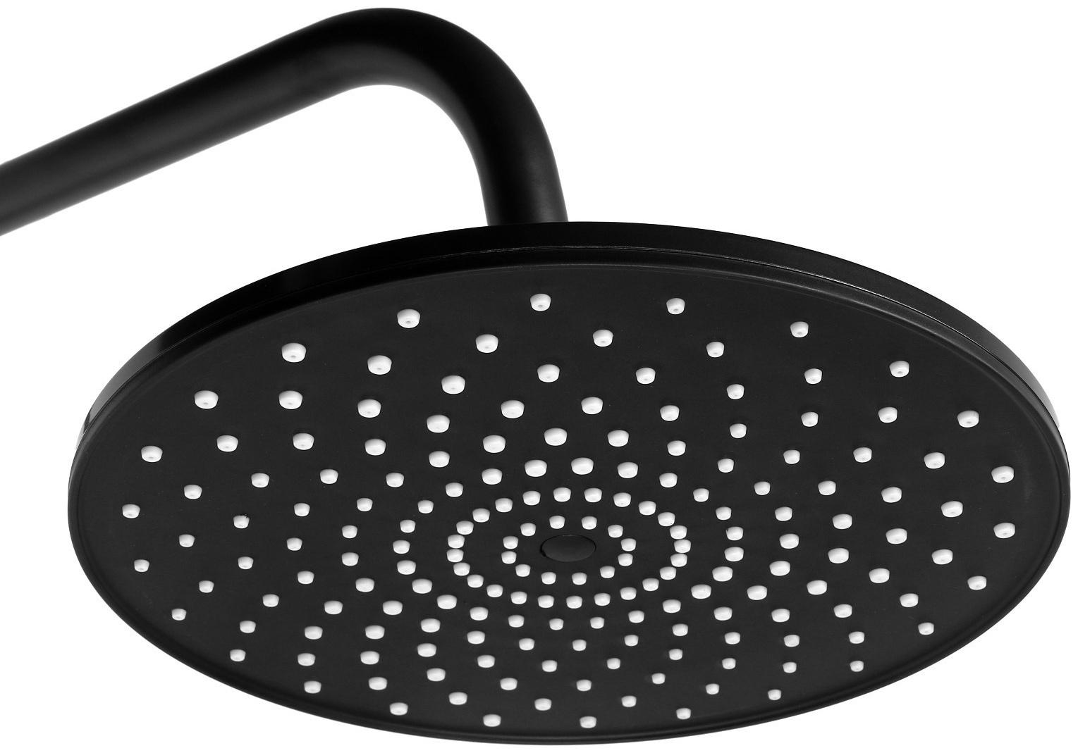 Душевая система ZEIN Z1013, тропическая и ручная лейка 5 режимов, 2 шланга, мыльница, графит