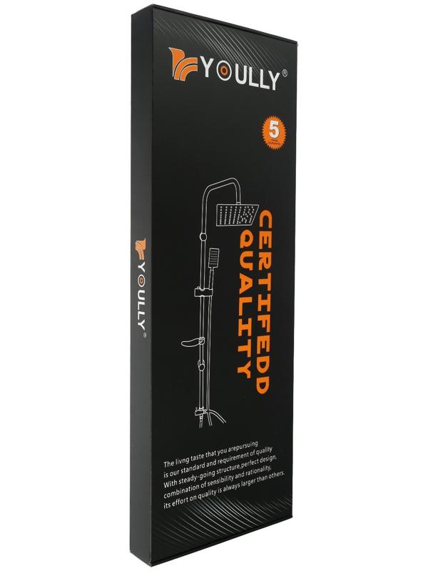 Душевая система ZEIN Z1014, тропическая и ручная лейка, 2 шланга, мыльница, черная