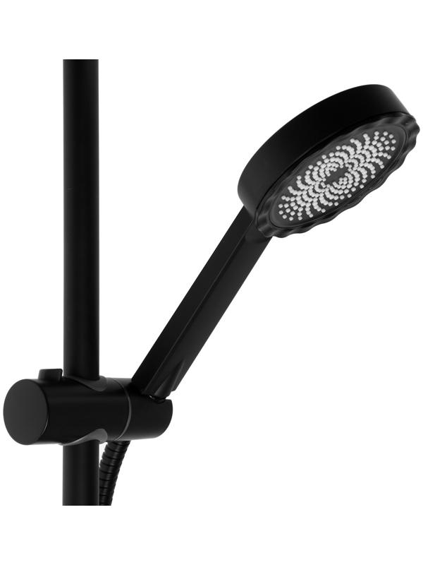 Душевая система ZEIN Z1014, тропическая и ручная лейка, 2 шланга, мыльница, черная