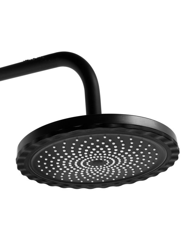 Душевая система ZEIN Z1014, тропическая и ручная лейка, 2 шланга, мыльница, черная