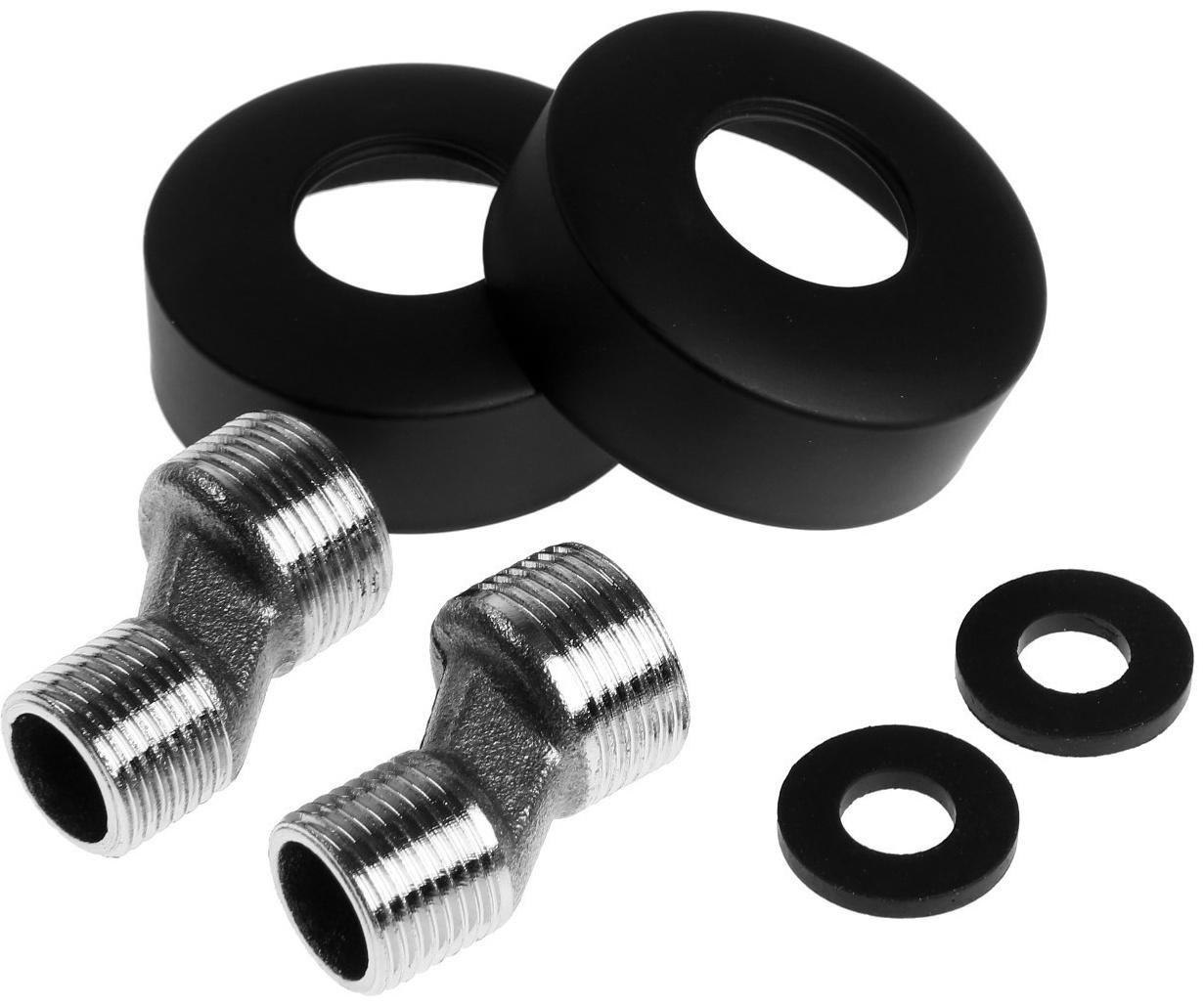 Душевая система ZEIN Z1015, тропическая и ручная лейка, шланг 150 см, черная