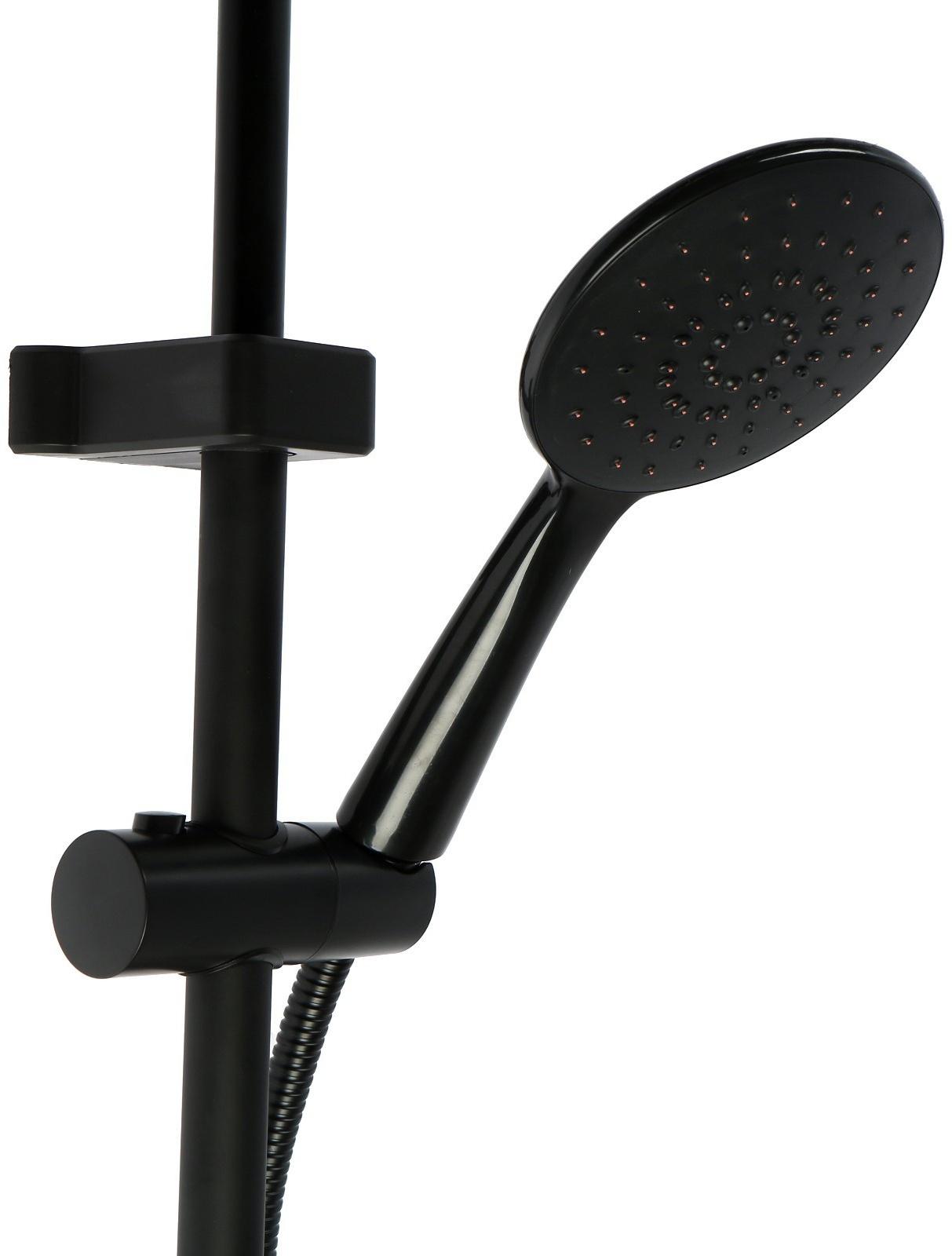 Душевая система ZEIN Z1015, тропическая и ручная лейка, шланг 150 см, черная