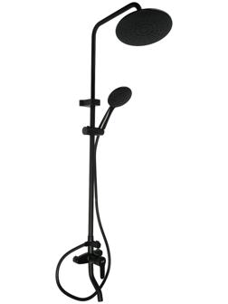 Душевая система ZEIN Z1015, тропическая и ручная лейка, шланг 150 см, черная