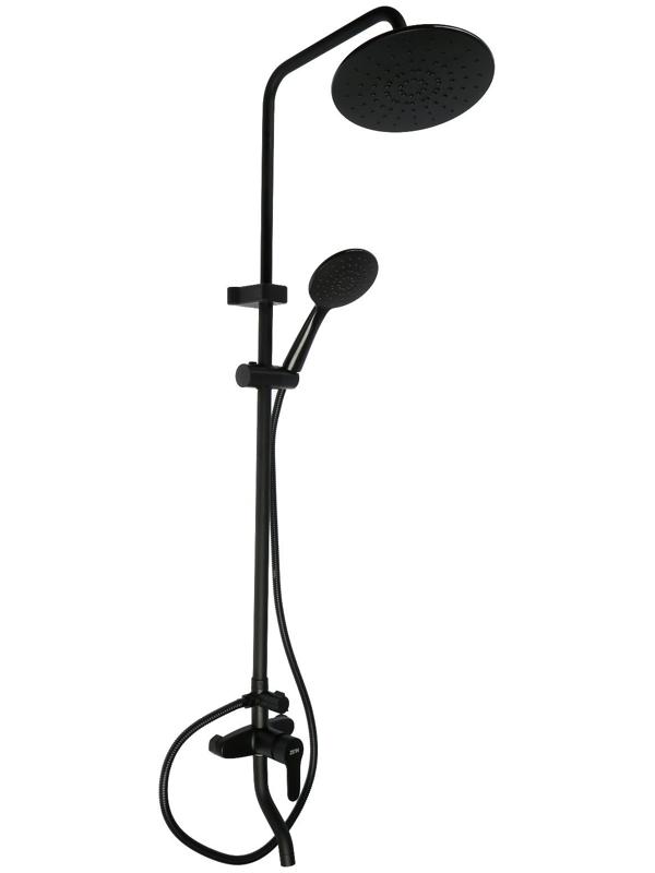 Душевая система ZEIN Z1015, тропическая и ручная лейка, шланг 150 см, черная