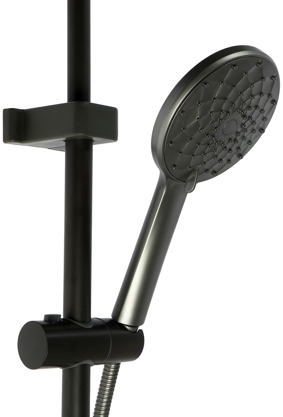 Душевая система ZEIN Z1015, тропическая и ручная лейка, шланг 150 см, графит