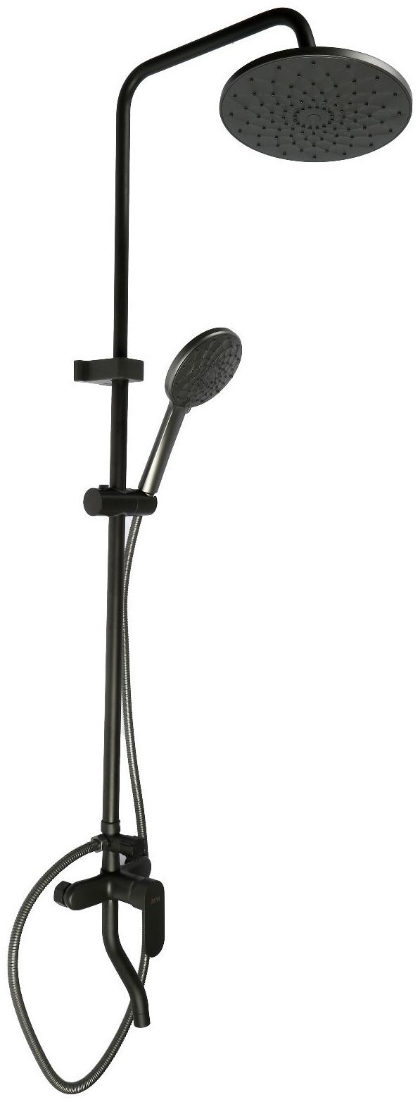 Душевая система ZEIN Z1015, тропическая и ручная лейка, шланг 150 см, графит