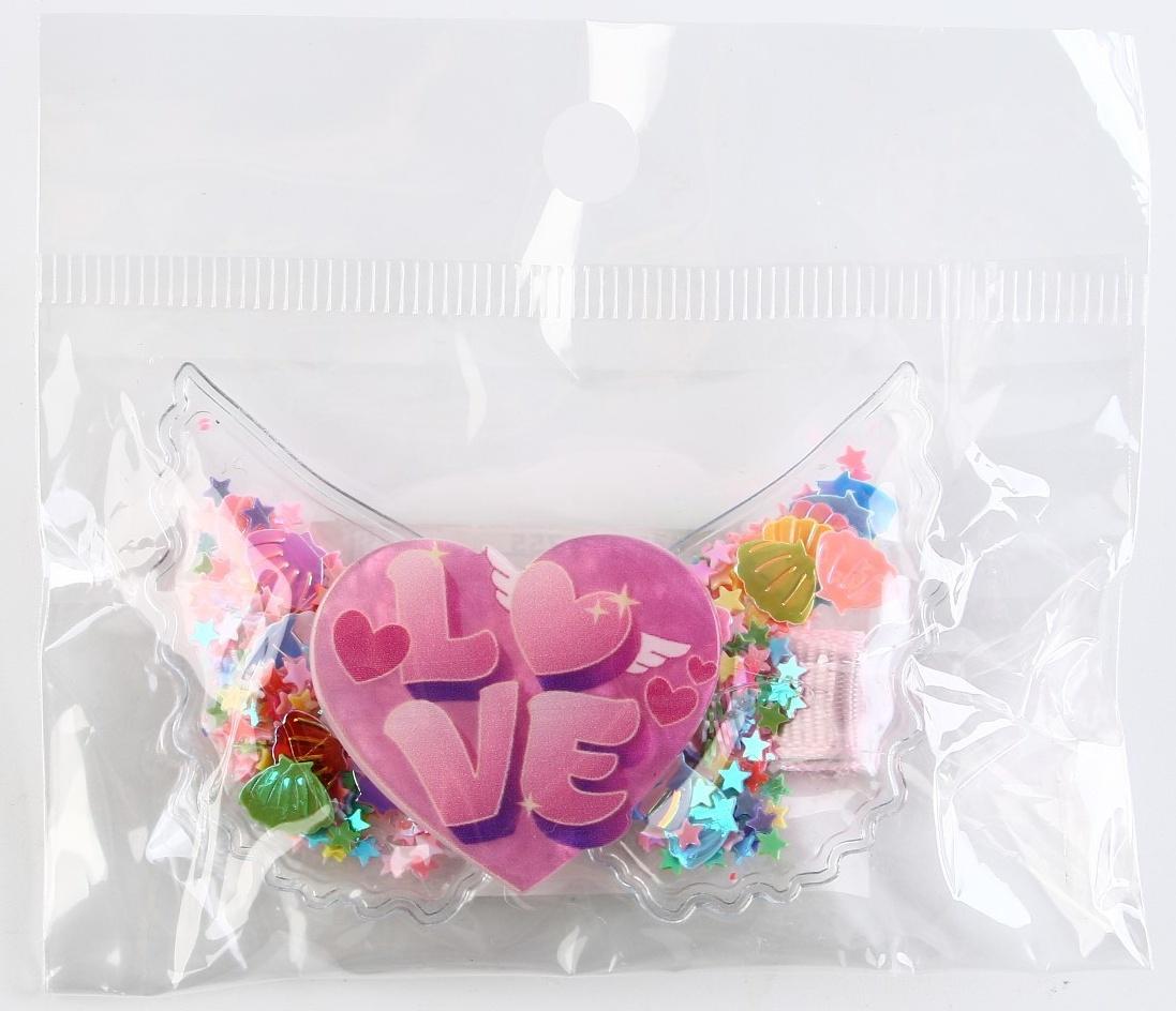 Заколка с шейкером LOVE, 6 х 4.5 см