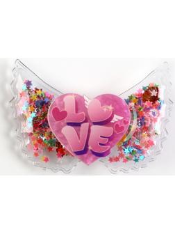 Заколка с шейкером LOVE, 6 х 4.5 см