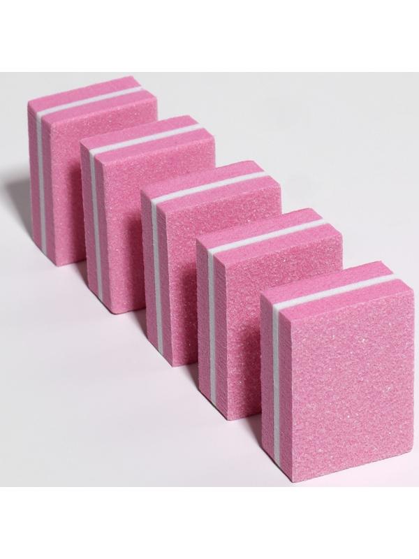 Баф наждачный для ногтей, 50 шт, двухсторонний, 3,5 × 2,5 см, цвет розовый