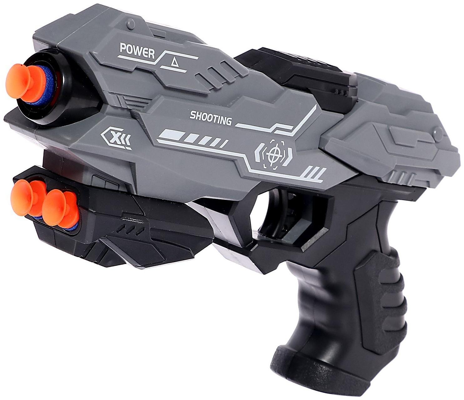 Бластер «Power gun», стреляет мягкими пулями, цвет МИКС