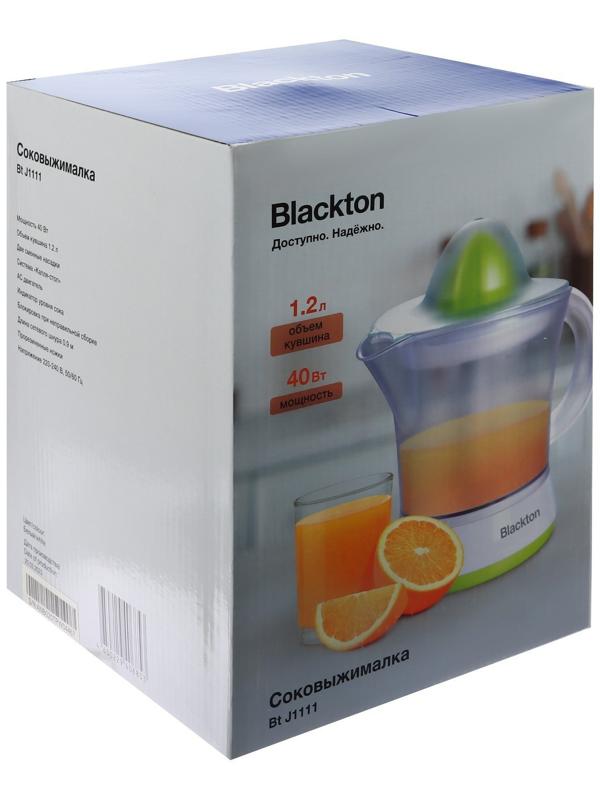 Соковыжималкa Blackton Bt J1111, для цитрусовых, 40 Вт, 1.2 л, 50-60 об/мин, бело-зелёная