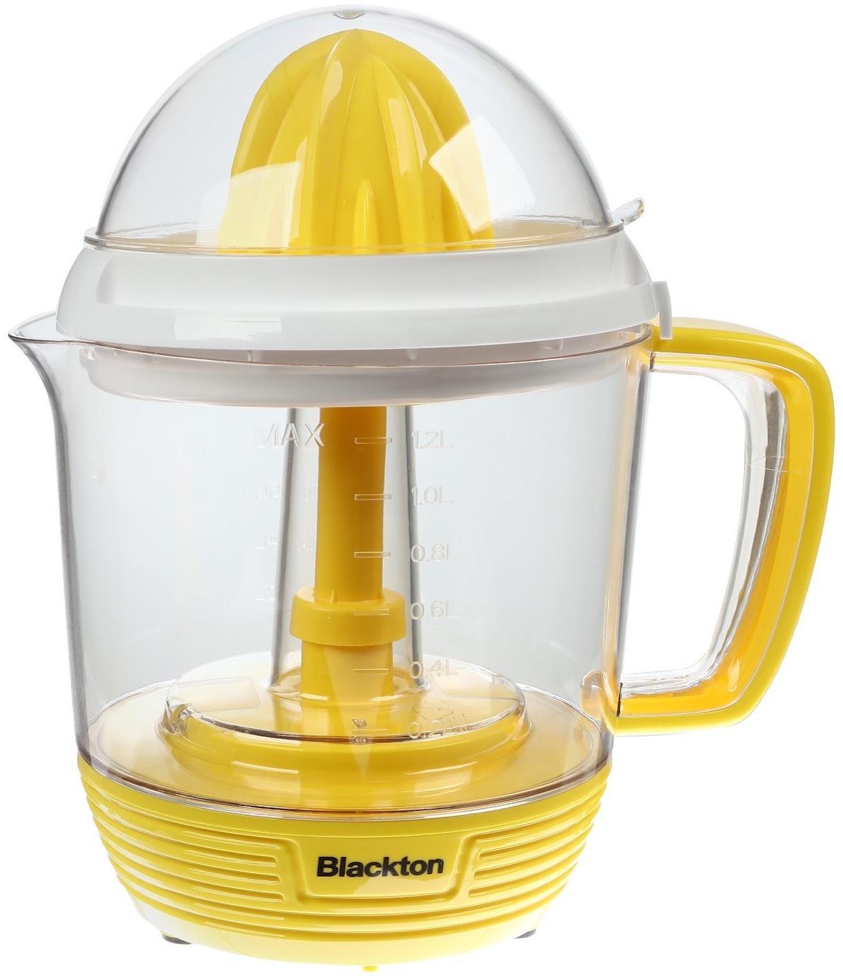 Соковыжималка Blackton Bt J1112, для цитрусовых, 25 Вт, 1.2 л, 54 об/мин, бело-жёлтая