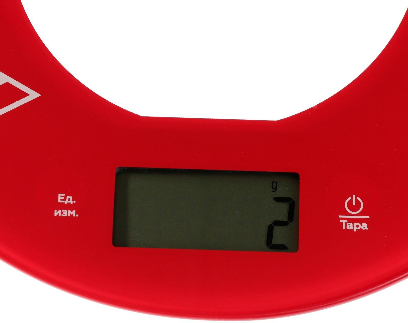 Весы кухонные BQ-KS1007, электронные, до 5 кг, красные