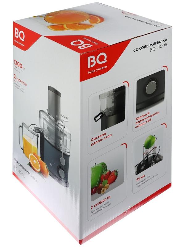 Соковыжималка BQ J1008, центробежная, 1200 Вт, 1.1/0.9 л, 20000 об/мин, серая