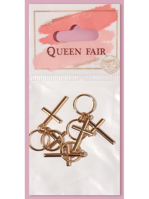 Пирсинг для волос «Крест», 3,7 × 1,3 см, 5 шт, цвет золотистый