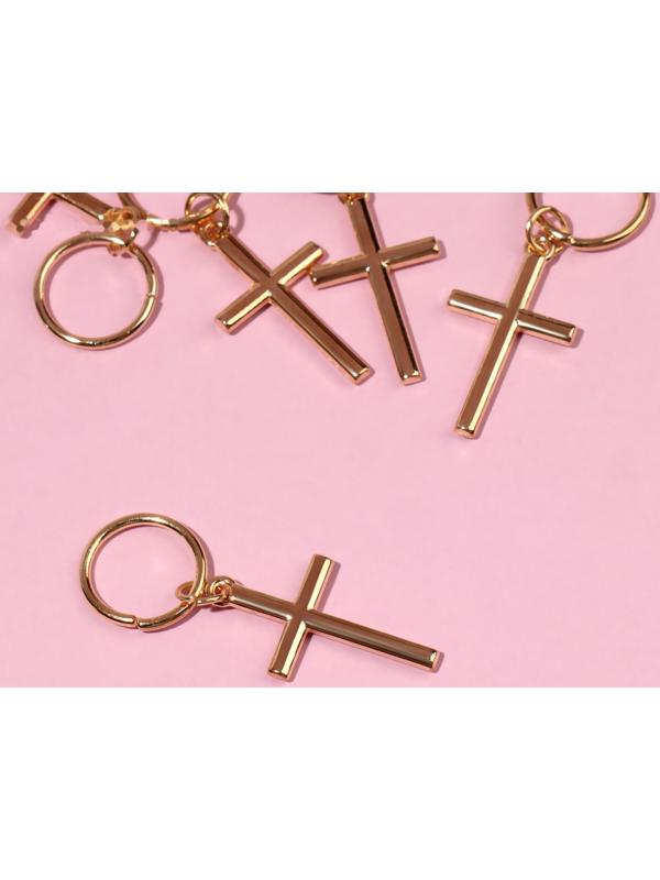 Пирсинг для волос «Крест», 3,7 × 1,3 см, 5 шт, цвет золотистый