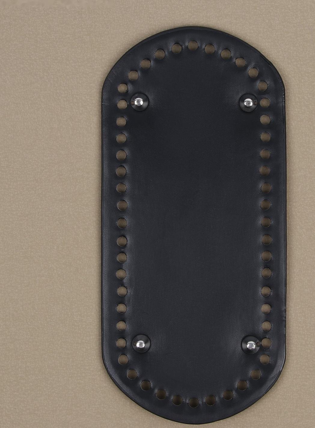 Донце для сумки, овальное, 22 × 10 см, цвет чёрный/серебряный