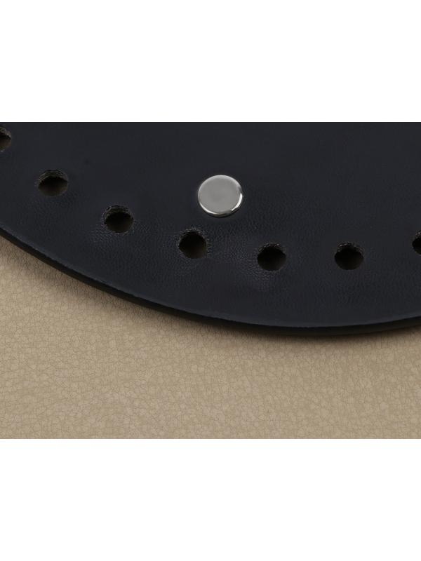 Донце для сумки, круглое, d = 18 см, цвет чёрный/серебряный