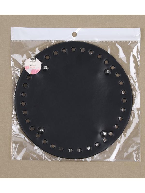 Донце для сумки, круглое, d = 18 см, цвет чёрный/серебряный