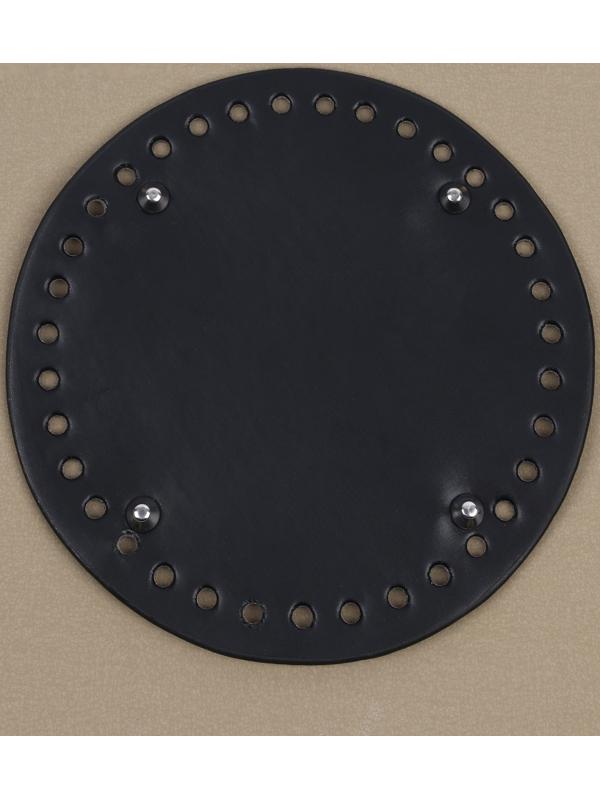 Донце для сумки, круглое, d = 18 см, цвет чёрный/серебряный