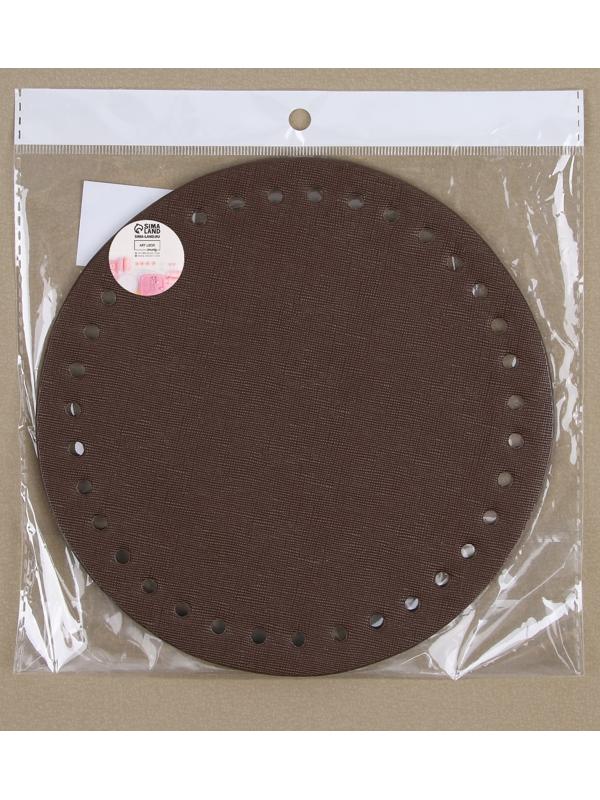 Донце для сумки, круглое, d = 18 см, цвет коричневый