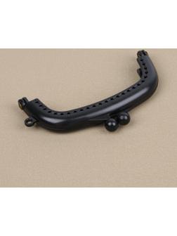 Фермуар пришивной, 9 × 5,5 см, цвет чёрный/антик