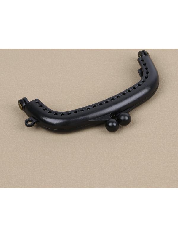 Фермуар пришивной, 9 × 5,5 см, цвет чёрный/антик