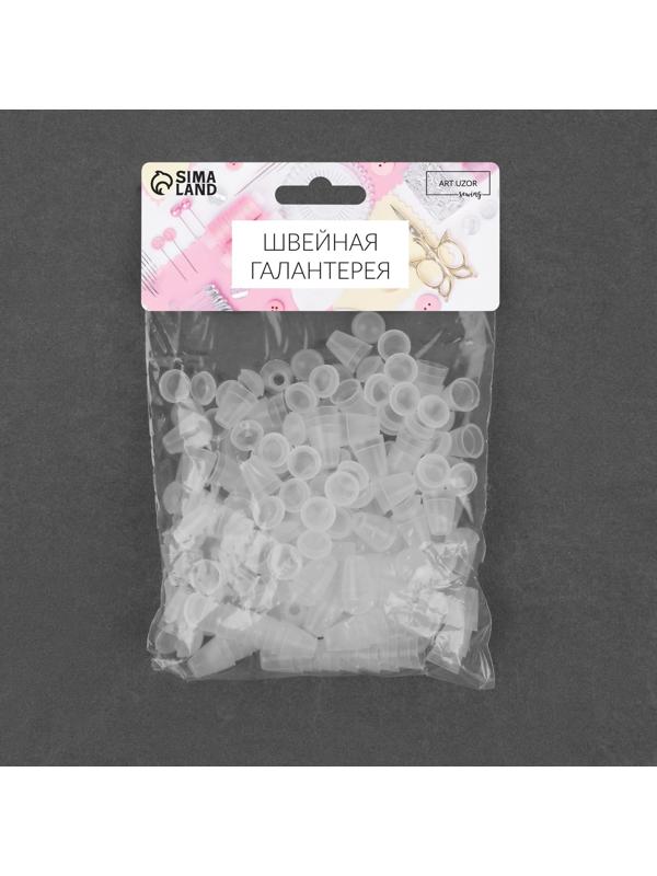 Наконечник для шнура, d = 4 мм, 17 × 12 мм, 100 шт, цвет прозрачный