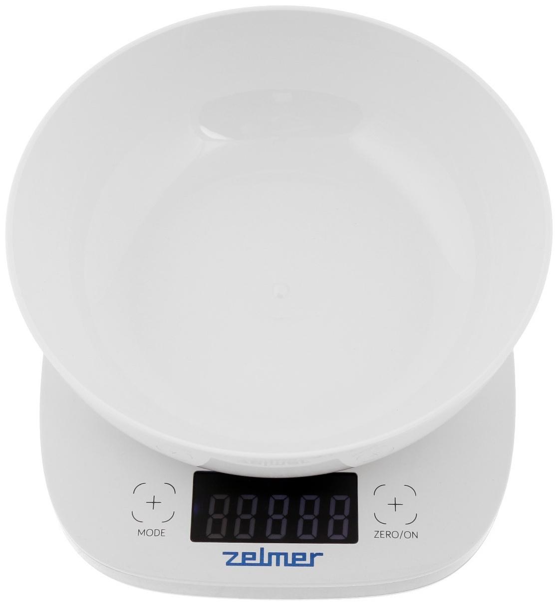 Весы кухонные Zelmer ZKS1460, электронные, до 5 кг, белые