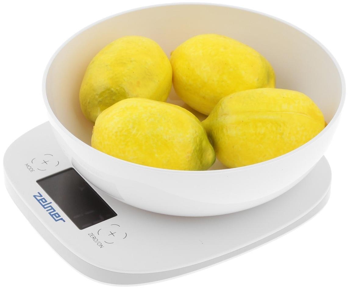 Весы кухонные Zelmer ZKS1460, электронные, до 5 кг, белые