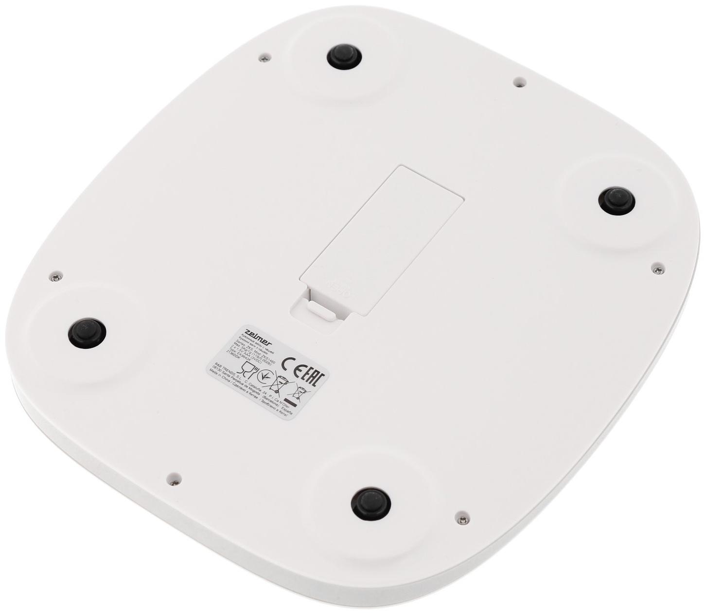 Весы кухонные Zelmer ZKS1460, электронные, до 5 кг, белые