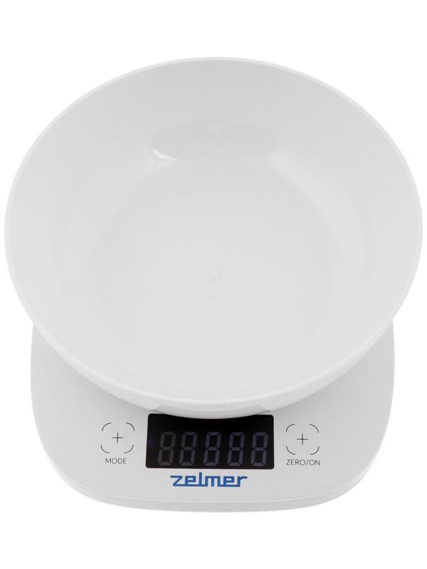 Весы кухонные Zelmer ZKS1460, электронные, до 5 кг, белые