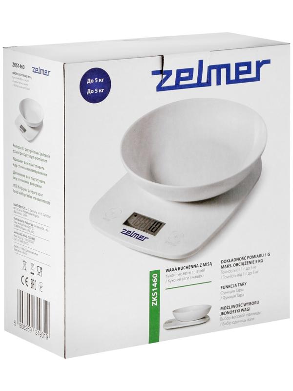 Весы кухонные Zelmer ZKS1460, электронные, до 5 кг, белые