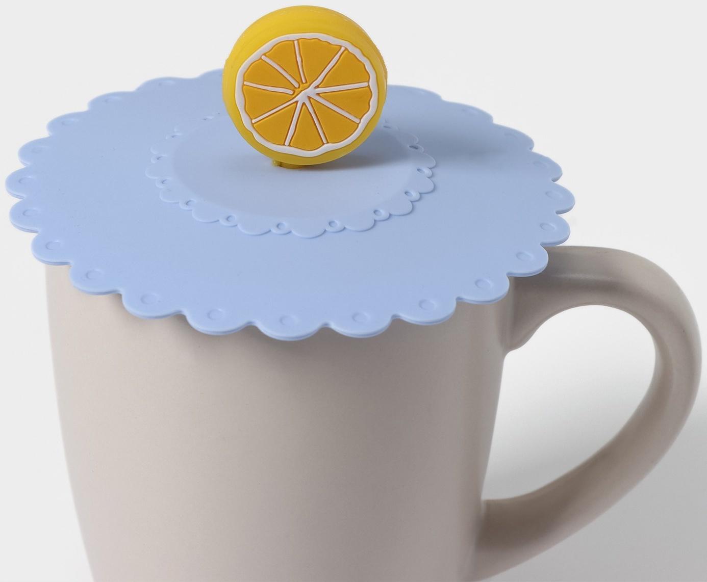 Крышка-непроливайка силиконовая Доляна «Лимон», d=11 см, цвет васильковый